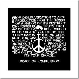 Peace or annihilation t shirt Posters and Art